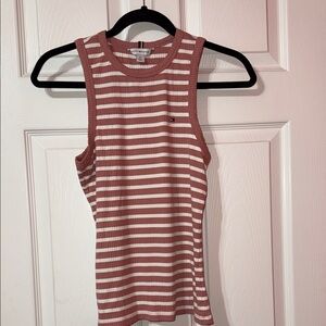 Tommy Hilfiger Red and White Striped Tank Top